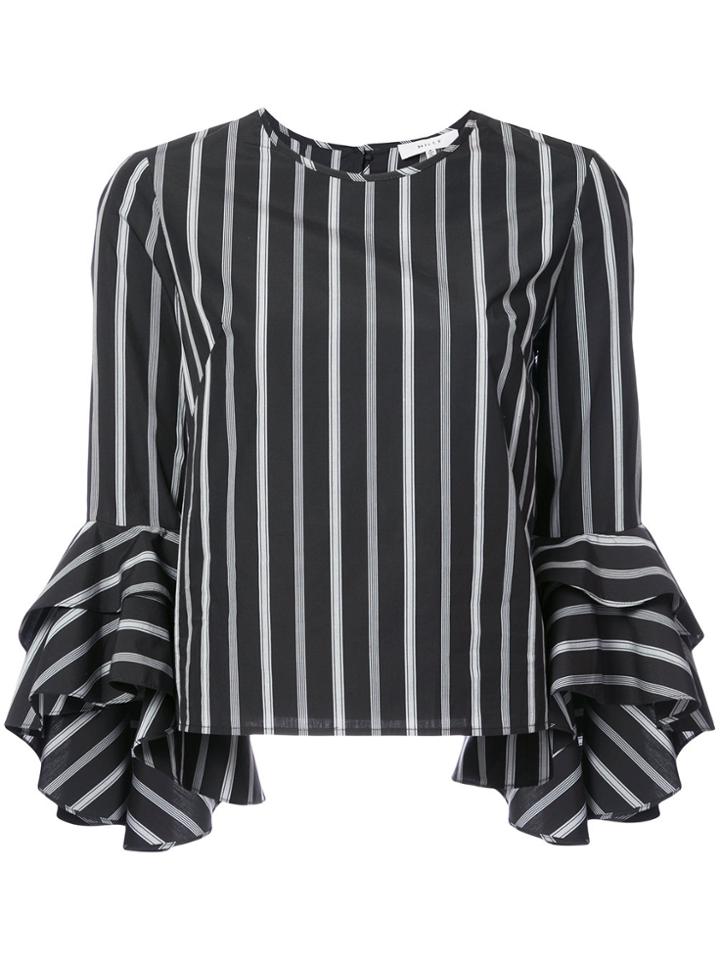 Milly Ruffled Sleeve Top - Black