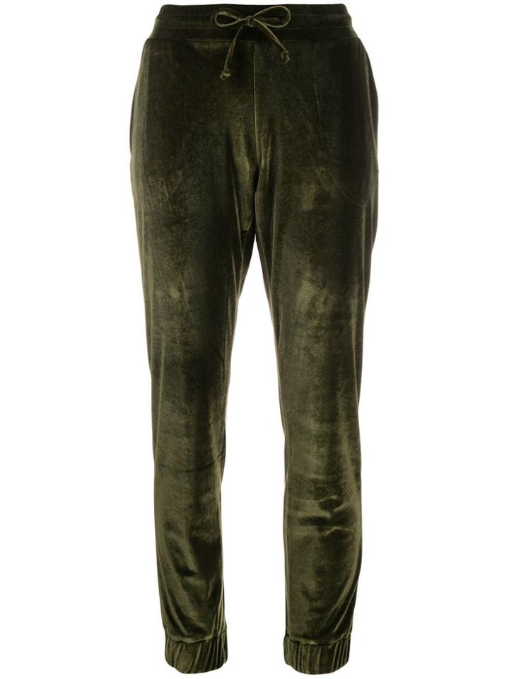 Plein Sport Velvet Straight Leg Track Trousers - Green