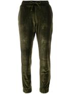 Plein Sport Velvet Straight Leg Track Trousers - Green