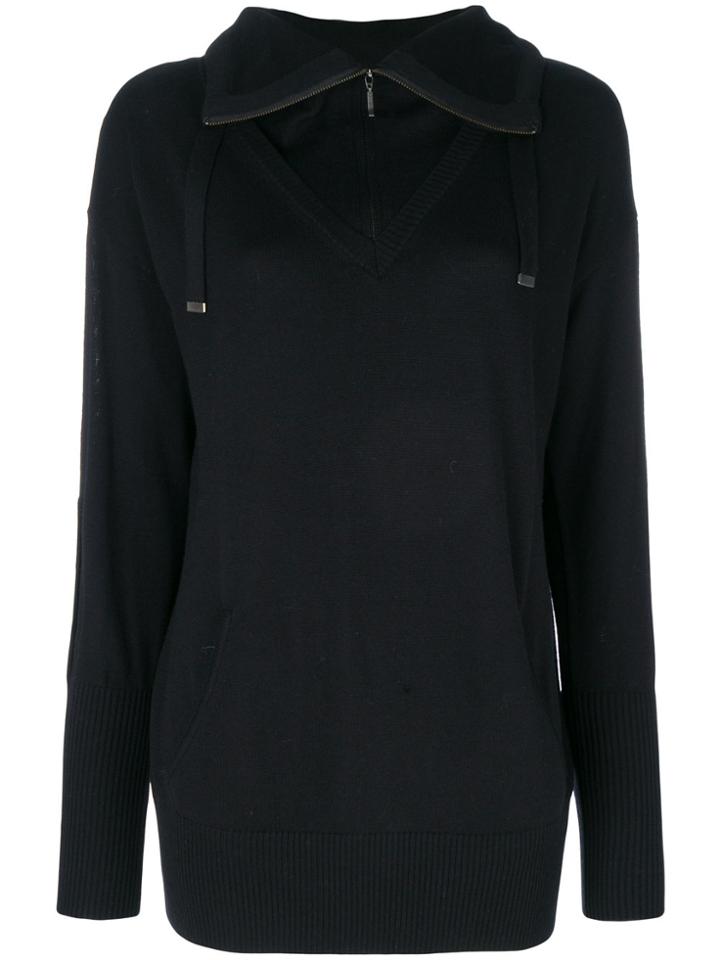 Sottomettimi Zipped Collar Jumper - Black