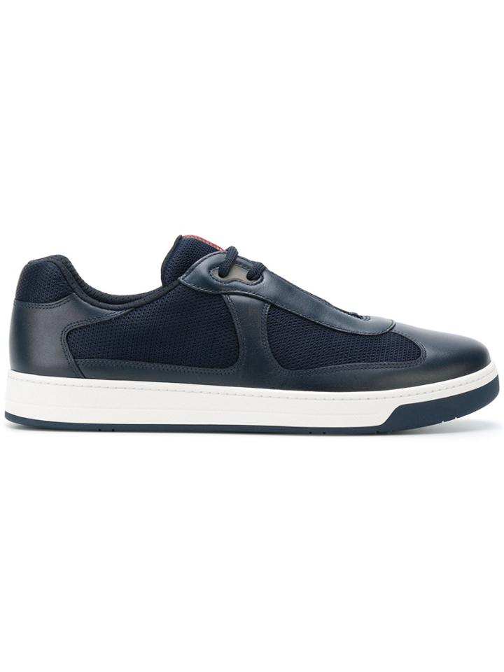 Prada Lace-up Low Top Sneakers - Blue