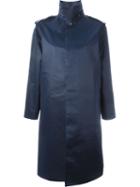 Mackintosh Buttoned Up Raincoat, Women's, Size: 3, Blue, Nylon/cotton