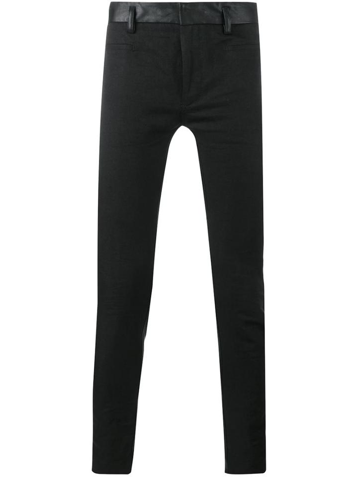 Haider Ackermann Panelled Skinny Trousers, Men's, Size: Large, Black, Cotton/linen/flax/mohair
