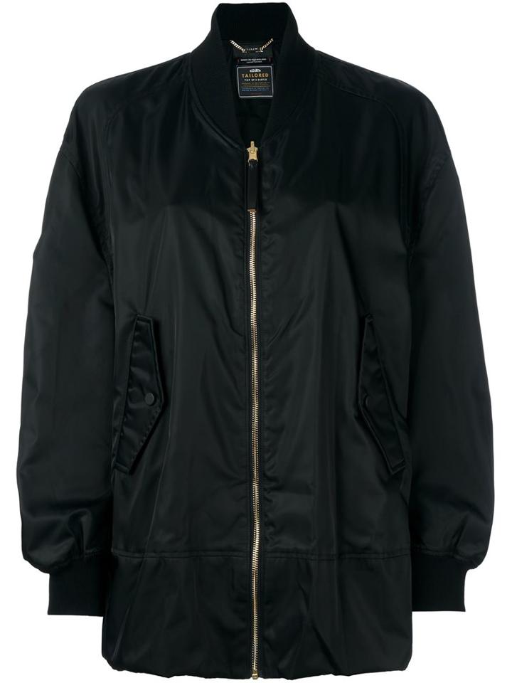 Muveil Oversized Bomber Jacket, Women's, Size: 38, Black, Nylon