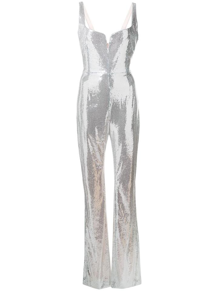 Galvan Sleeveless Fitted Jumpsuit - Silver