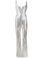 Galvan Sleeveless Fitted Jumpsuit - Silver