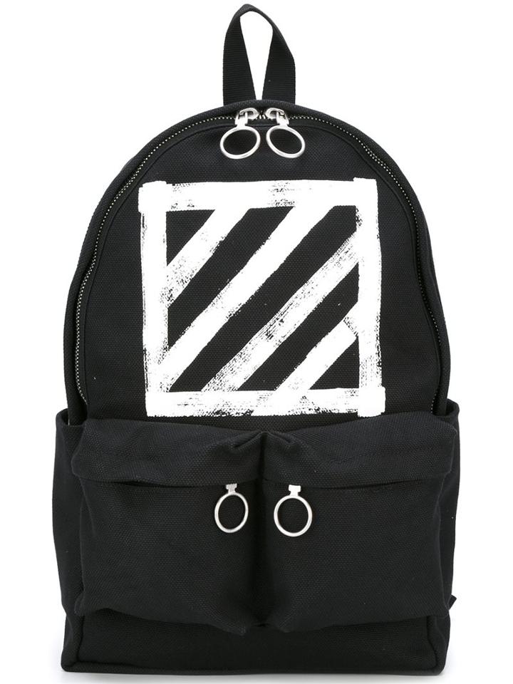 Off-white Diagonal Stripe Print Backpack
