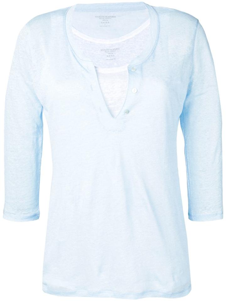 Majestic Filatures Layered Sweatshirt - Blue