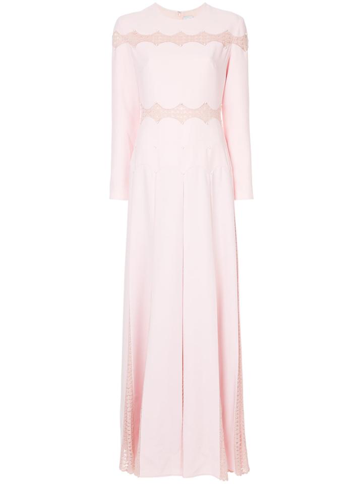 Huishan Zhang Long Lace-insert Dress - Pink & Purple