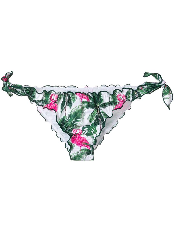 Mc2 Saint Barth Palm Print Bikini Bottoms - Green