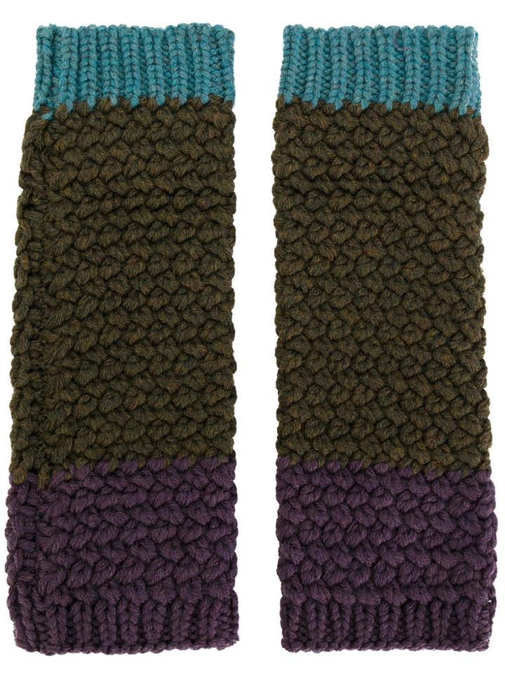 Etro Fingerless Knitted Gloves - Multicolour