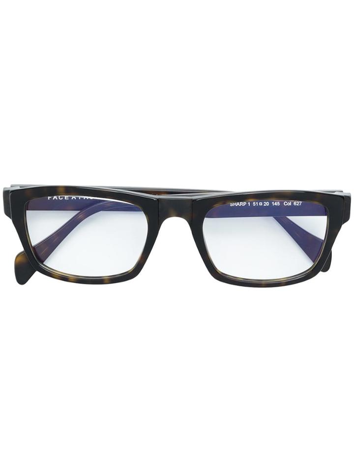 Face À Face Rectangular Frame Glasses - Brown
