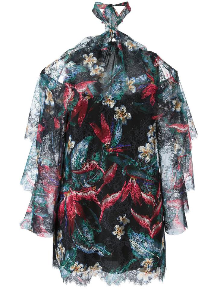 Philosophy Di Lorenzo Serafini Floral Print Dress, Women's, Size: 40, Black, Polyester