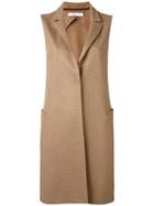 Harris Wharf London 'popper' Sleeveless Coat, Women's, Size: 42, Brown, Virgin Wool