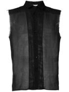 Saint Laurent Sheer Sleeveless Shirt - Black