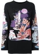 Mm6 Maison Margiela - Cat Print Sweatshirt - Women - Cotton - S, Women's, Black, Cotton