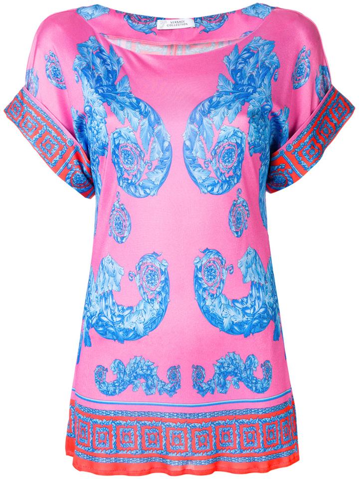 Versace Collection Printed T-shirt - Pink & Purple