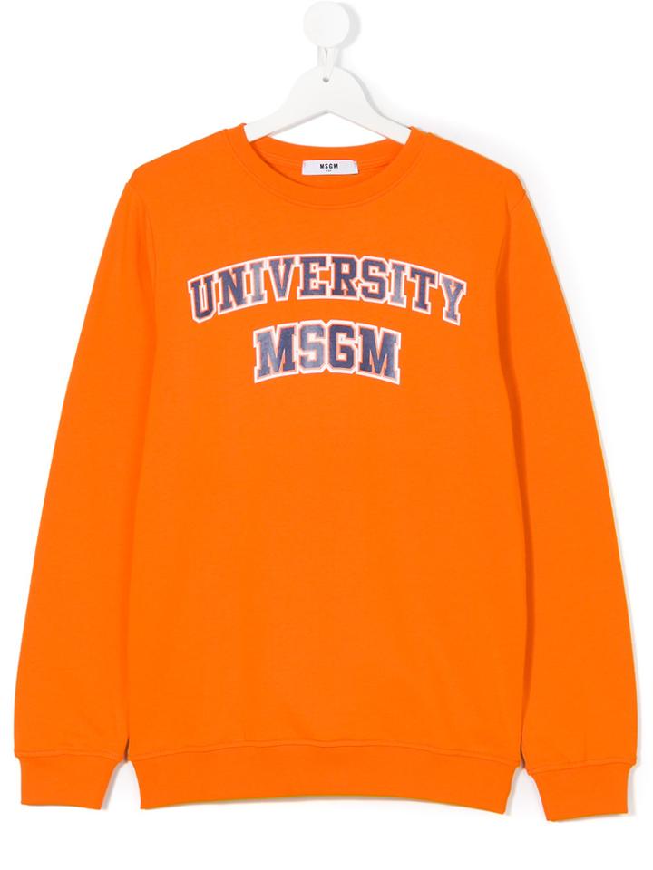 Msgm Kids Teen Logo Sweatshirt - Yellow & Orange