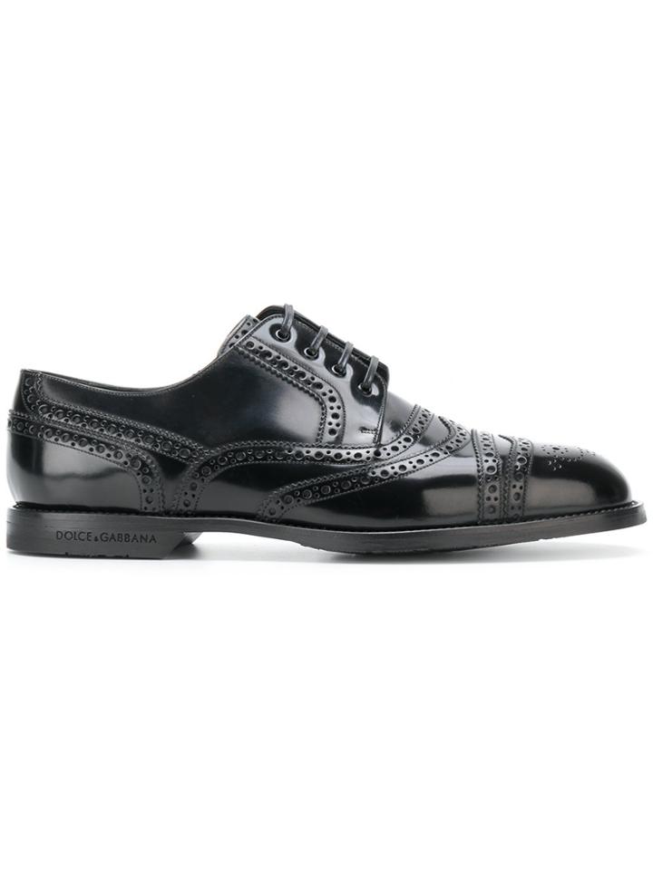 Dolce & Gabbana Brogue Derby Shoes - Black