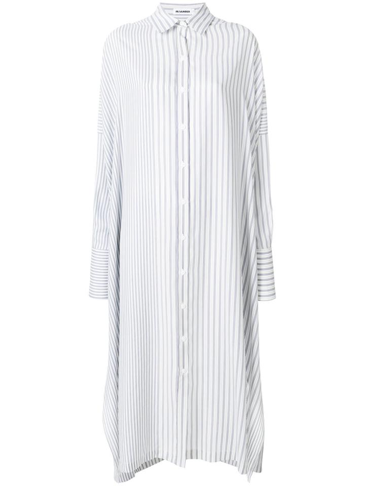 Jil Sander Striped Shirt Dress - White