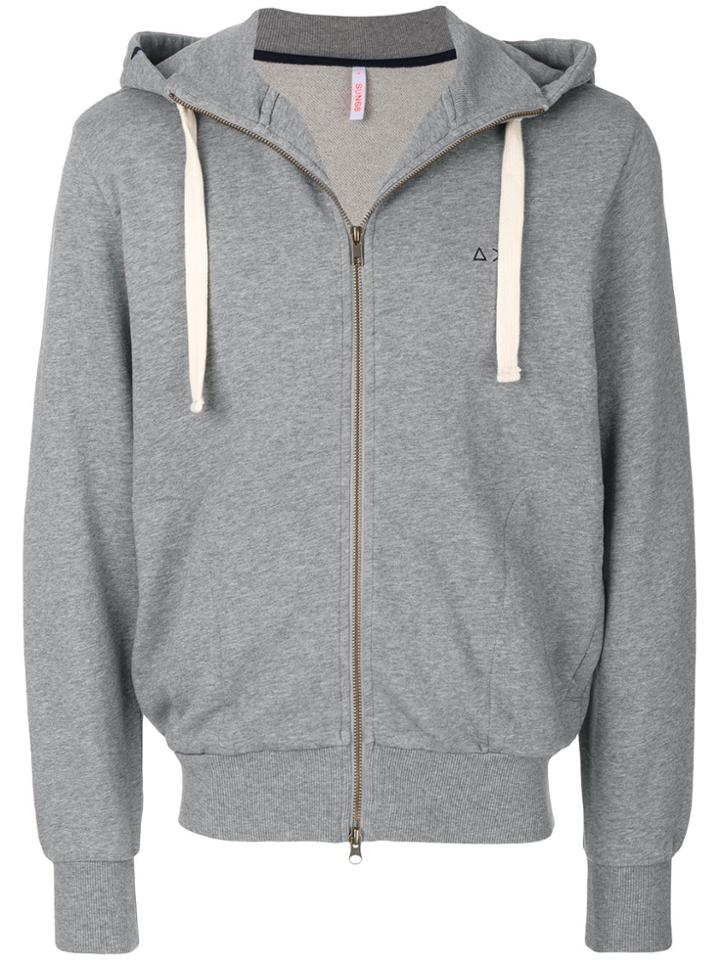 Sun 68 Roll Neck Zip Hoodie - Grey