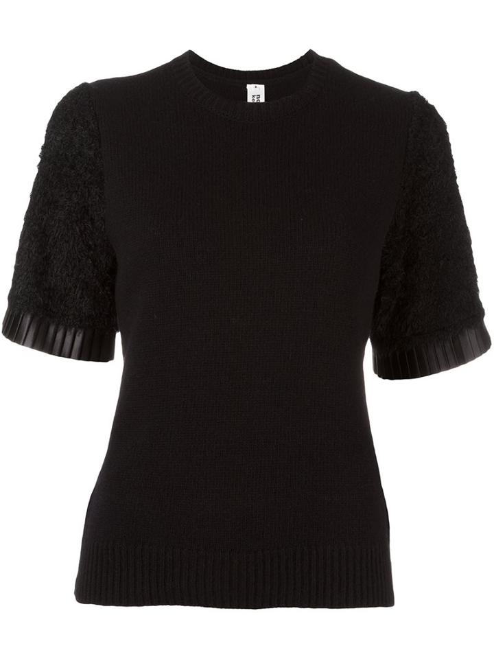 Comme Des Garçons Noir Kei Ninomiya Textured Sleeve Jumper, Women's, Size: Small, Black, Nylon/wool
