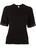 Comme Des Garçons Noir Kei Ninomiya Textured Sleeve Jumper, Women's, Size: Small, Black, Nylon/wool