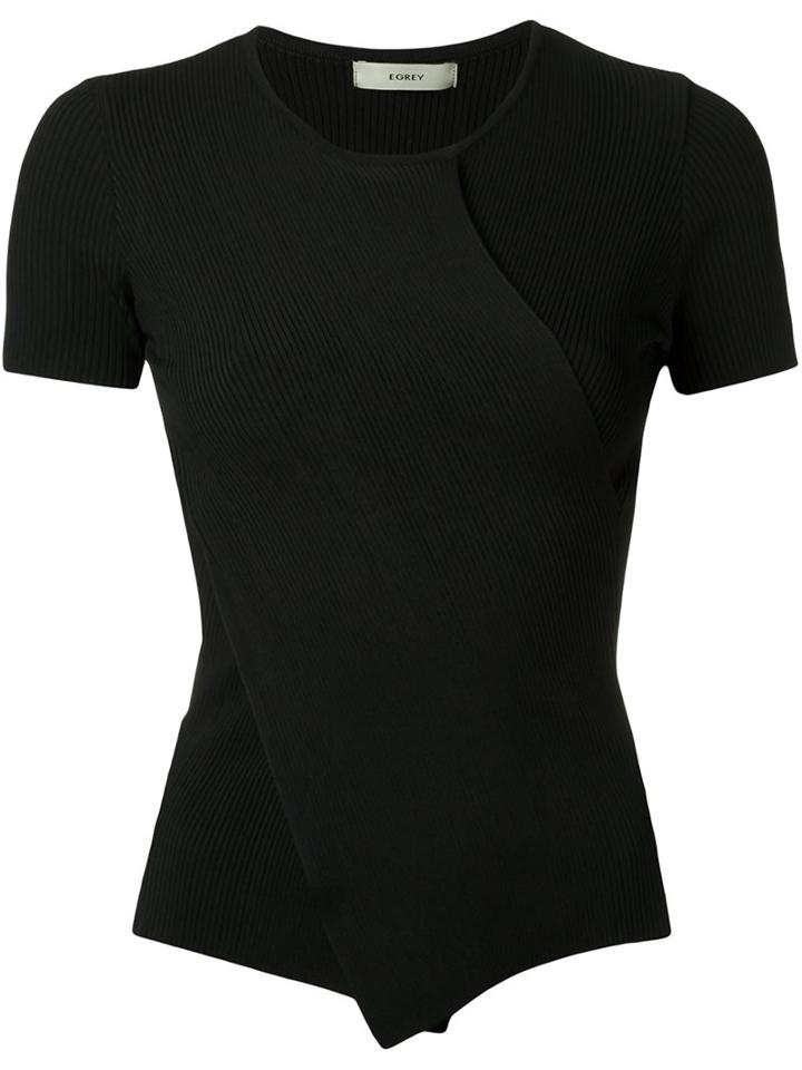 Egrey Ribbed Top, Women's, Size: Pp, Black, Spandex/elastane/viscose/polyimide
