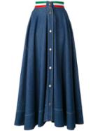 Moschino Vintage - Italian Flag Denim Skirt - Women - Cotton - 44, Blue, Cotton