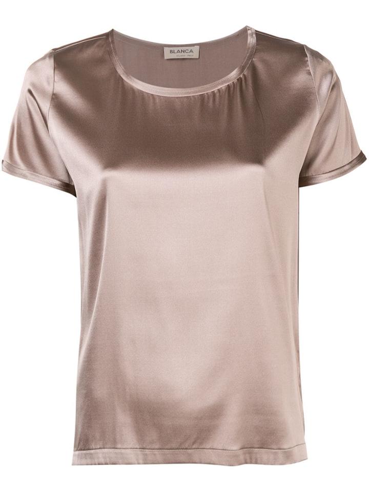 Blanca Round Neck Blouse - Brown
