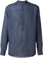 Giorgio Armani Mandarin Collar Geometric Print Shirt