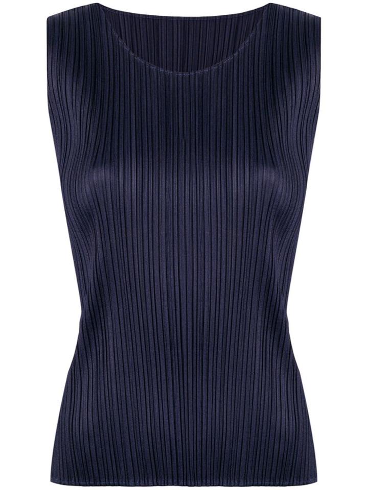 Pleats Please By Issey Miyake Sleeveless Blouse - Blue