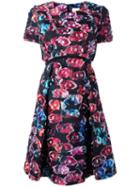 Si Jay Flared Jacquard Dress, Women's, Size: 42, Polyester/modal