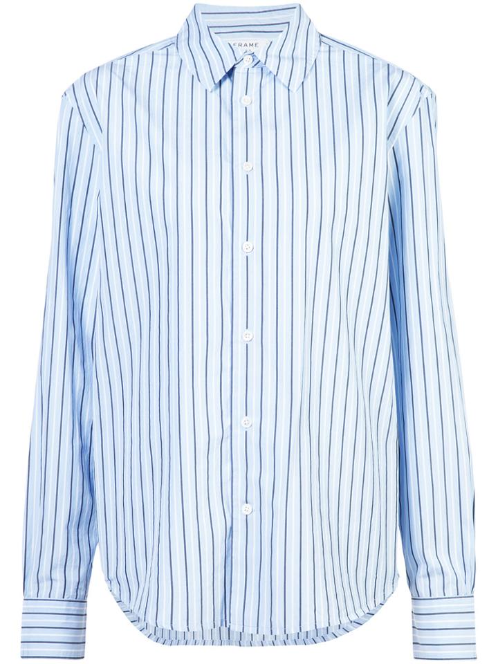 Frame Denim Loose Fit Striped Shirt - Blue