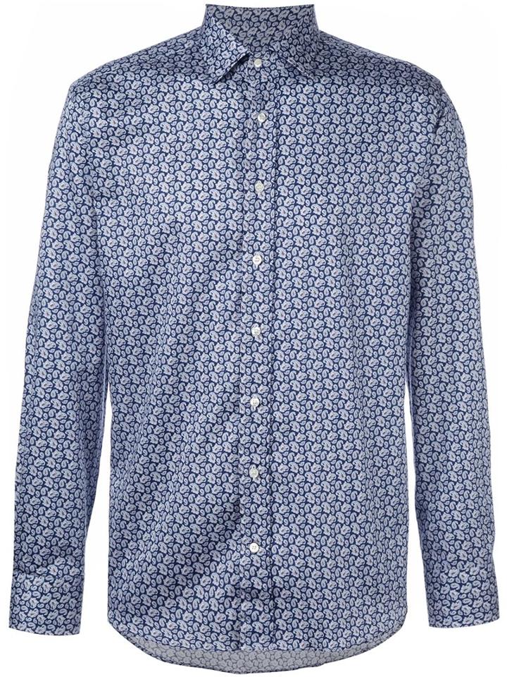 Etro Printed Shirt, Men's, Size: 42, Blue, Cotton