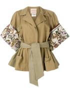 Erika Cavallini Floral Sleeve Jacket - Brown