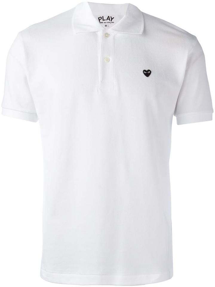 Comme Des Garçons Play Classic Polo Shirt, Men's, Size: Small, White, Cotton