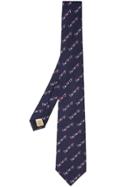 Burberry Modern Cut Archive Logo Print Silk Tie - Blue