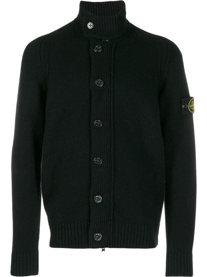 Stone Island Compass Badge Cardigan - Black