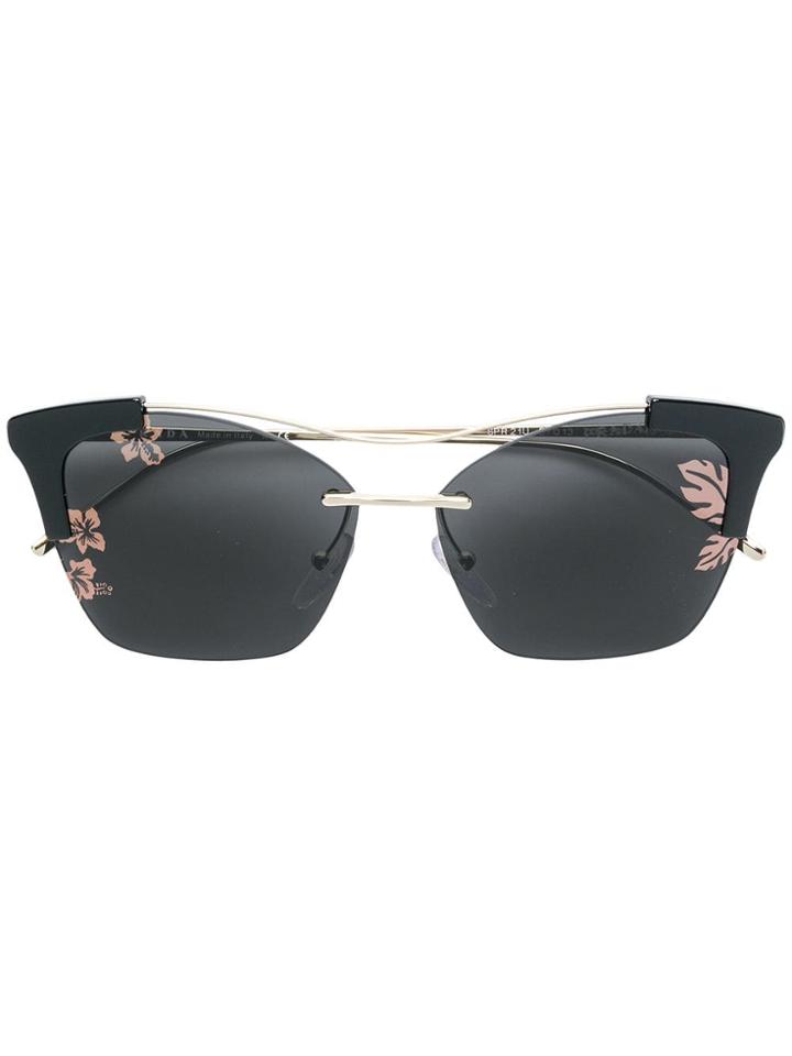 Prada Eyewear Cat-eyed Frame Sunglasses - Black