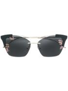 Prada Eyewear Cat-eyed Frame Sunglasses - Black