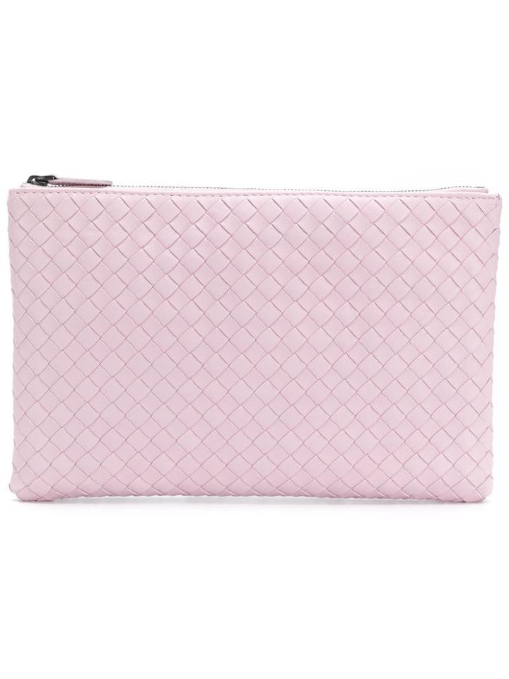 Bottega Veneta Woven Clutch Bag - Pink & Purple