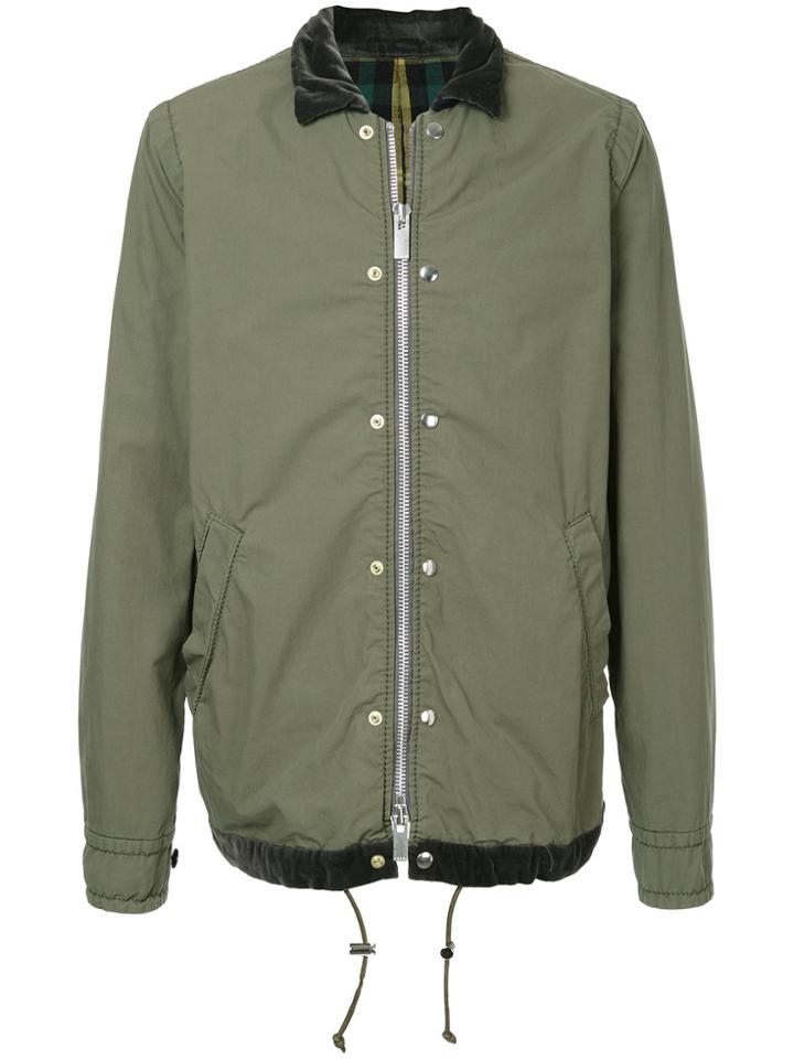 Sacai Velvet Collar Bomber Jacket - Green