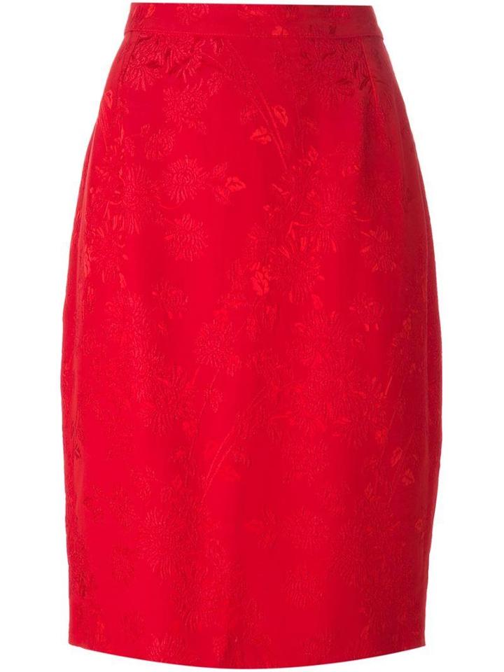 Gianni Versace Vintage Floral Jacquard Patterned Skirt