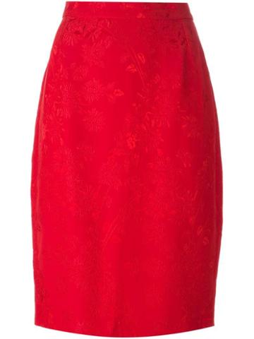 Gianni Versace Vintage Floral Jacquard Patterned Skirt