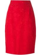Gianni Versace Vintage Floral Jacquard Patterned Skirt
