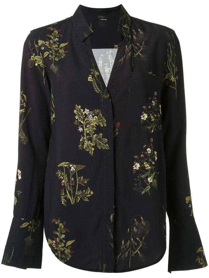 Osklen - Printed Shirt - Women - Viscose - P, Blue, Viscose