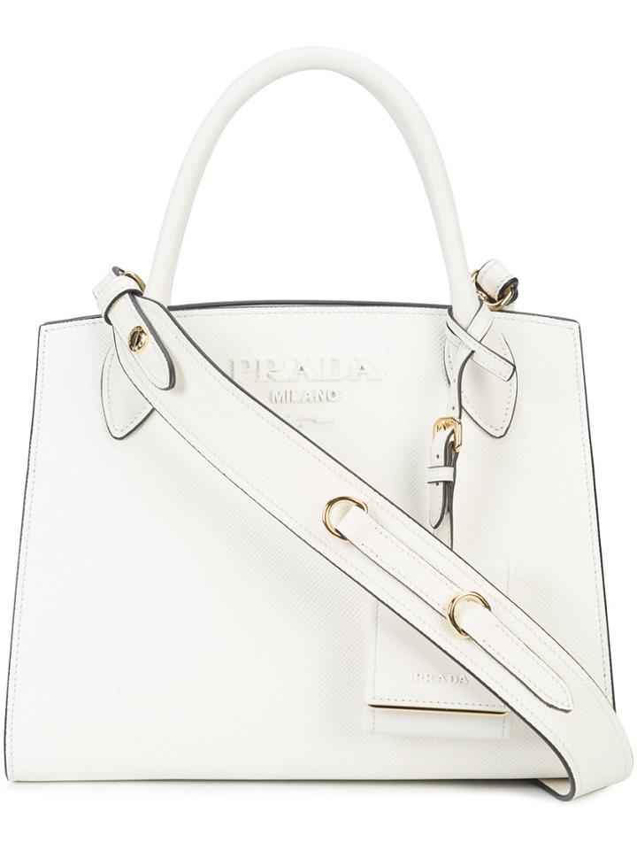 Prada Bibliotheque Tote Bag - White