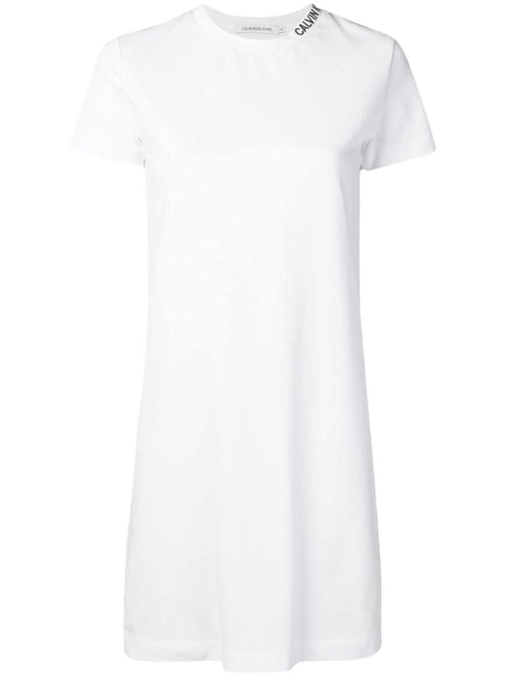 Calvin Klein Jeans Logo T-shirt Dress - White