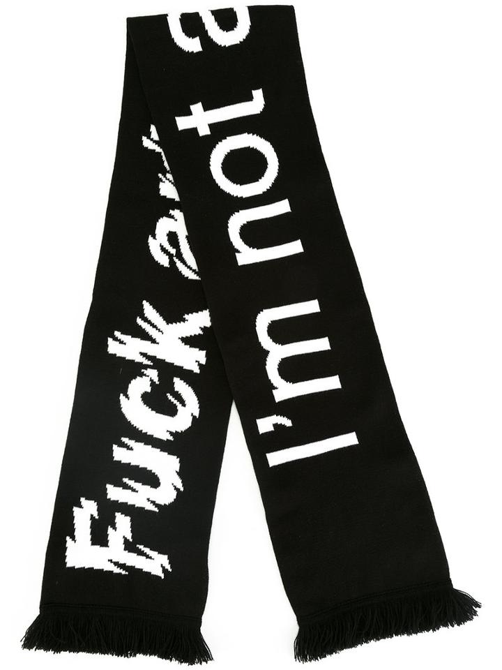 F.a.m.t. Logo Print Scarf, Adult Unisex, Black, Acrylic